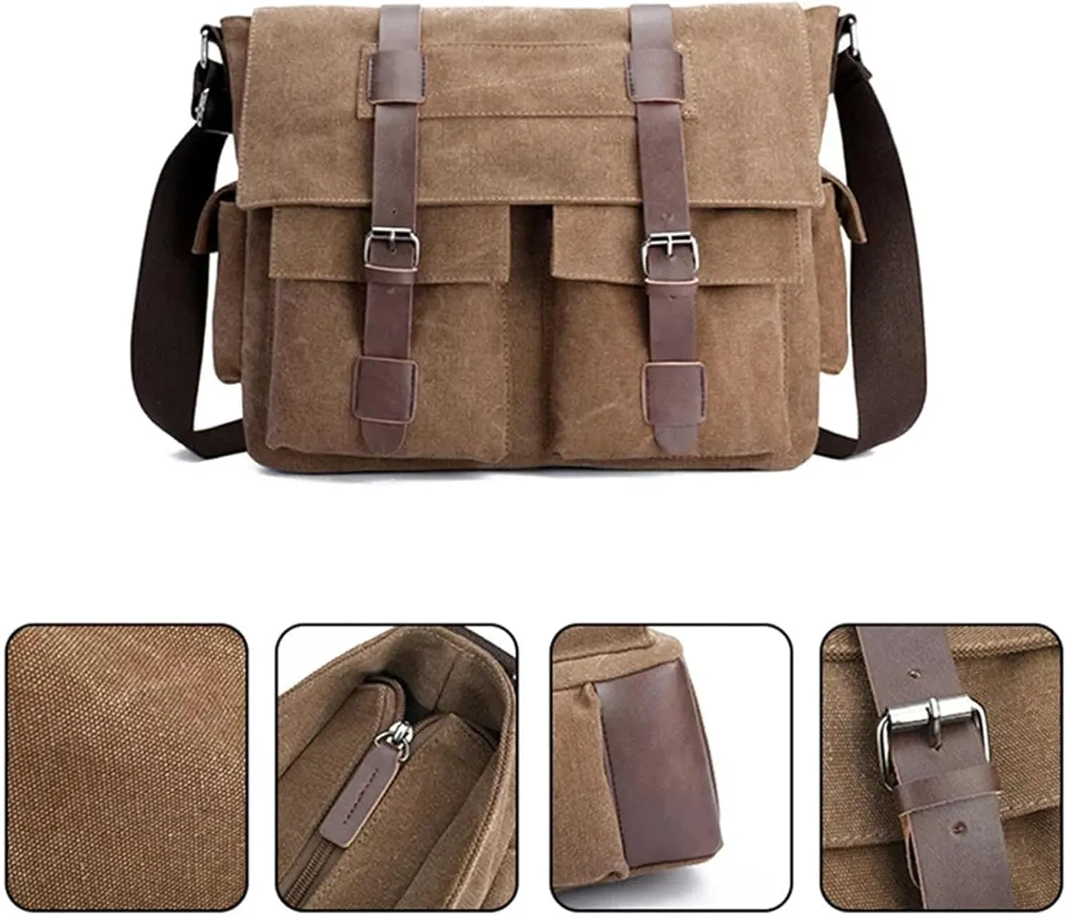 Men's Vintage Canvas Bag Men Casual Crossbody Bag For Men Messenger Bag Man Travel Shoulder