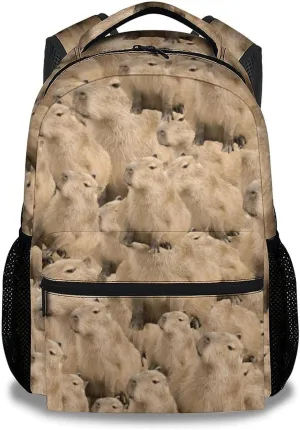 Mercuryelf Backpack for Boys Girls, 16 Inch Khaki Backpacks for School Travel, Casual Lightweight Bookbag for Kids