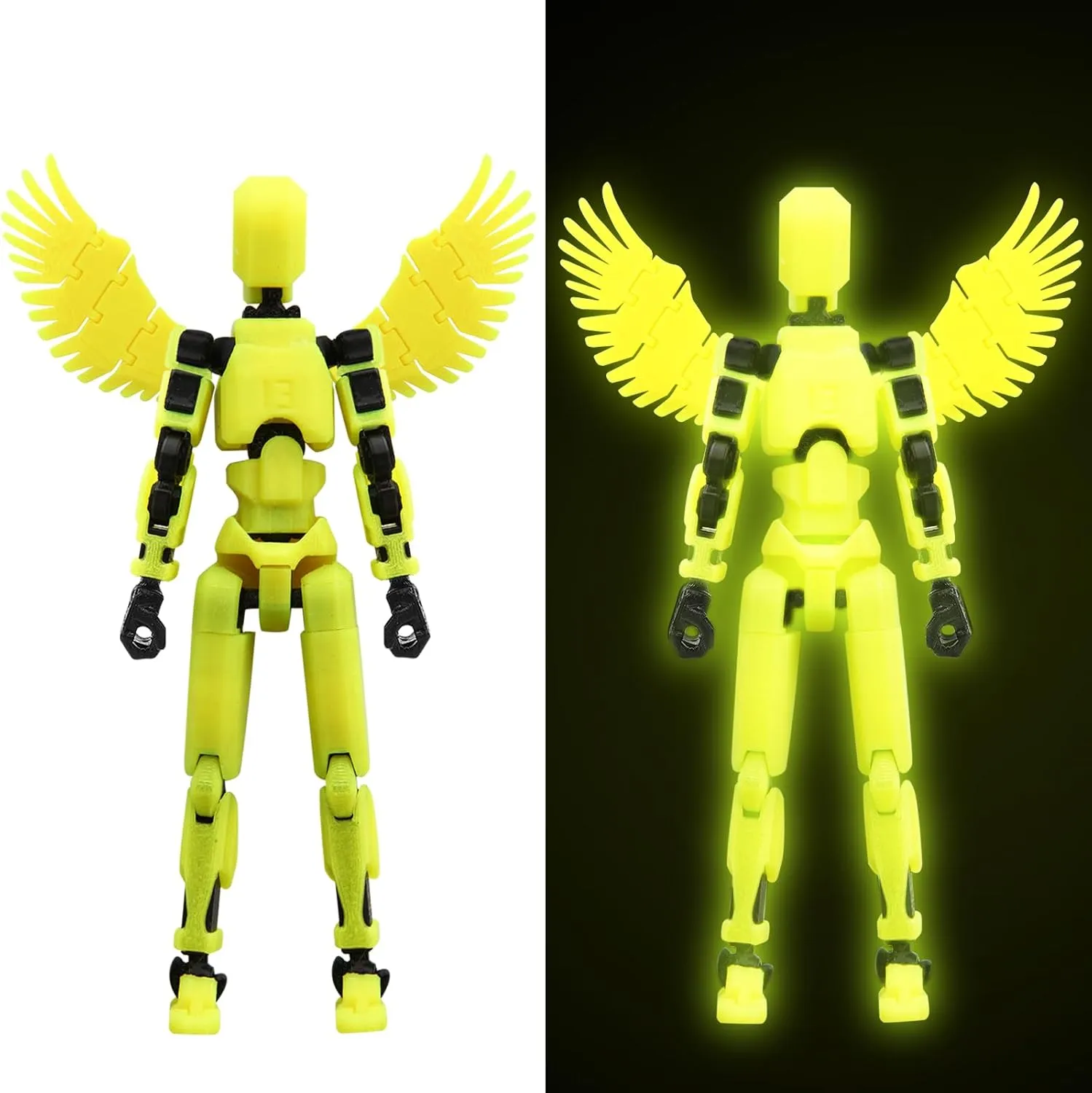 MerryXD T13 Action Figure,Assembly Completed Dummy Nova Titan Lucky 13 Action Figure 3D Printed Multi-Jointed Movable Toy Grow in The Dark Yellow