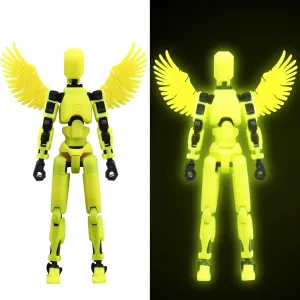 MerryXD T13 Action Figure,Assembly Completed Dummy Nova Titan Lucky 13 Action Figure 3D Printed Multi-Jointed Movable Toy Grow in The Dark Yellow