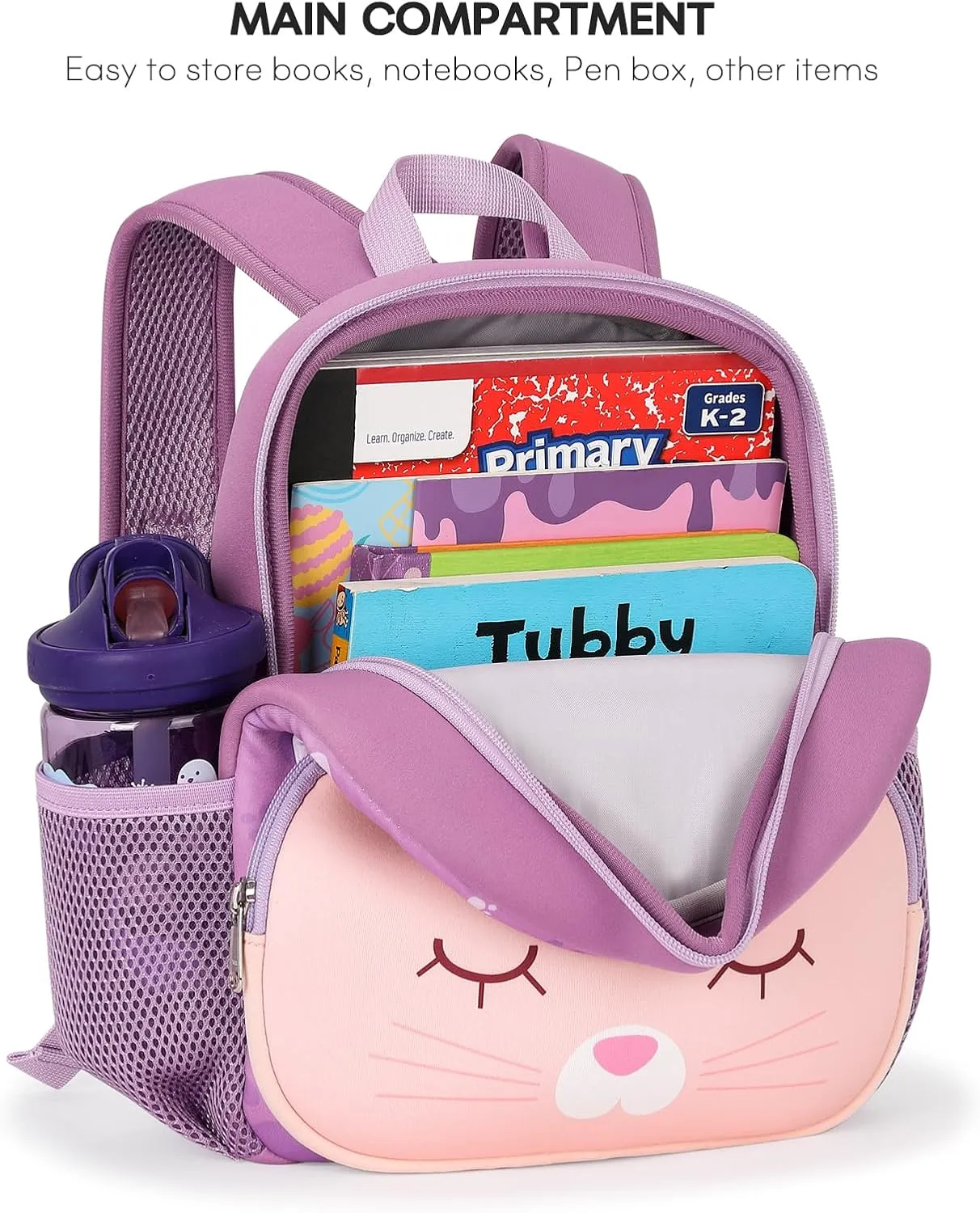 mibasies Toddler Backpacks for Girls 2-4: Baby Preschool Backpack - Kids Cat Backpack for Boys Girls - 12inch Mini School Bag