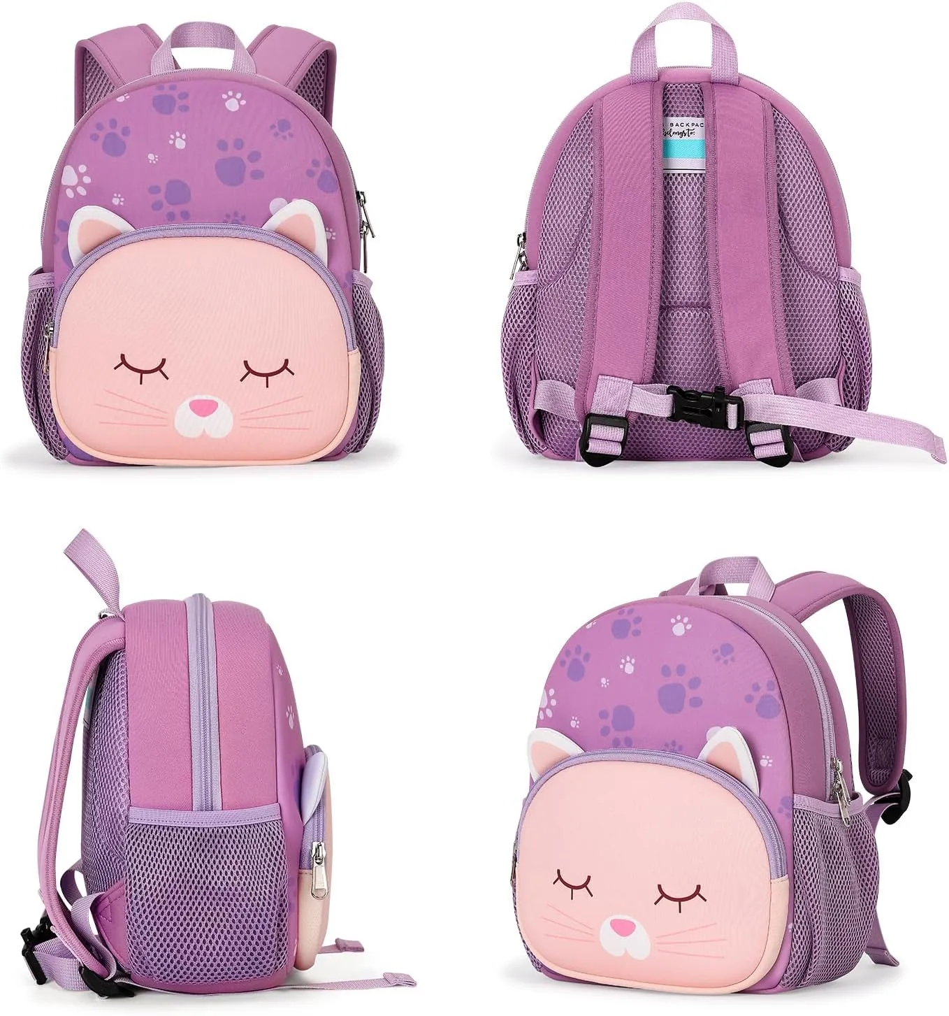 mibasies Toddler Backpacks for Girls 2-4: Baby Preschool Backpack - Kids Cat Backpack for Boys Girls - 12inch Mini School Bag