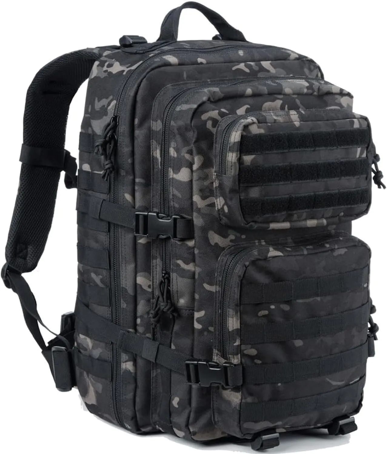 Military Tactical Backpack Large Army 3 Day Assault Pack Molle Bag Backpacks (ACU Camo) (Black Camo)