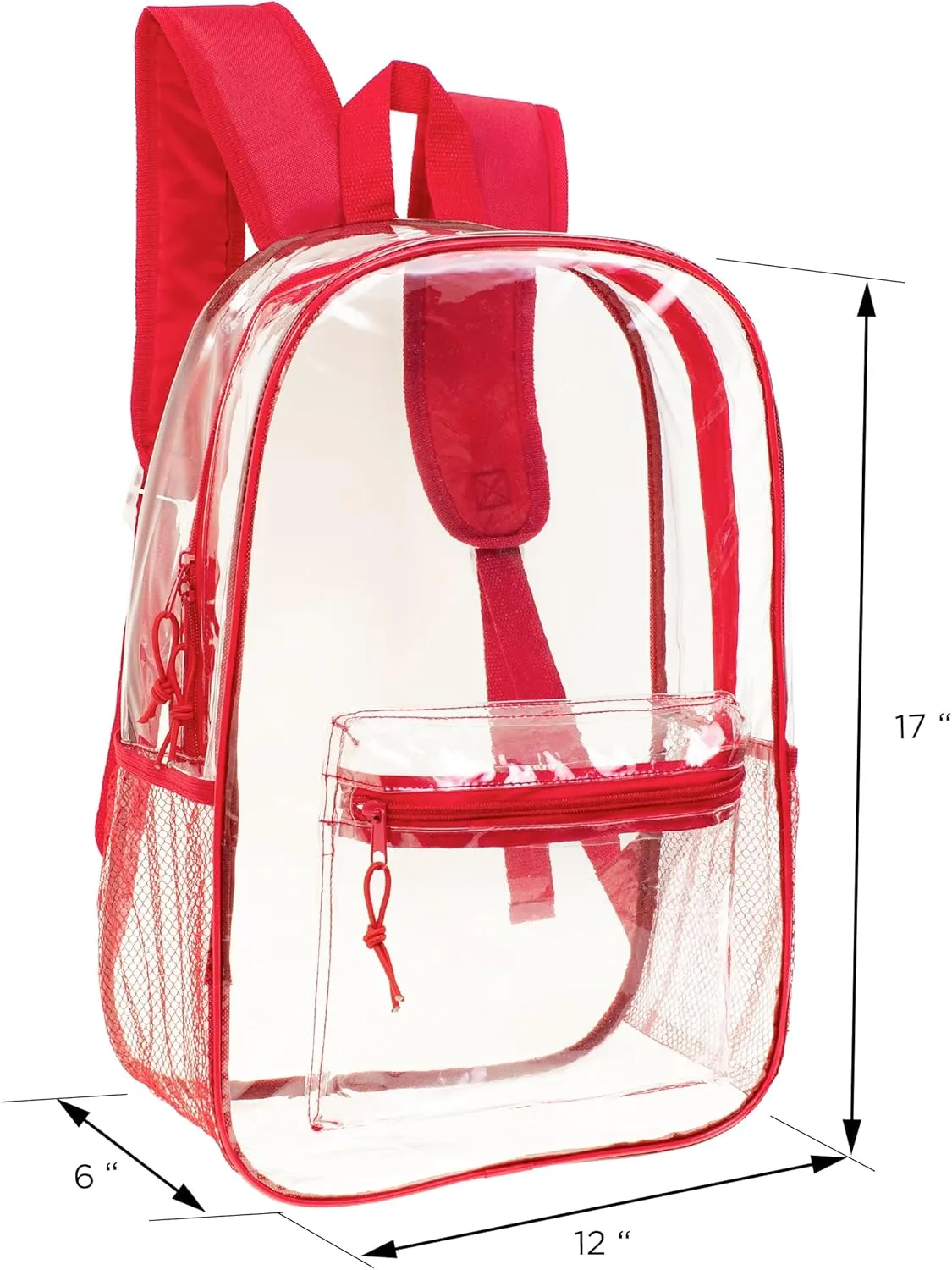 Moda West 24 Pack 17inch Wholesale Bulk Clear Backpack In 6 Assorted Color