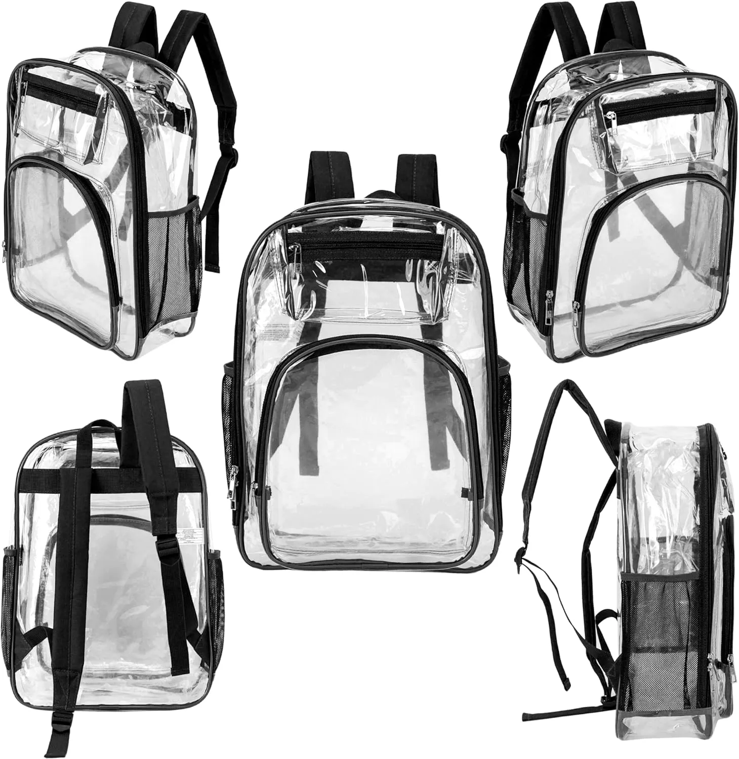 Moda West 24 Pack 17inch Wholesale Bulk Clear Backpack In Assorted Colors