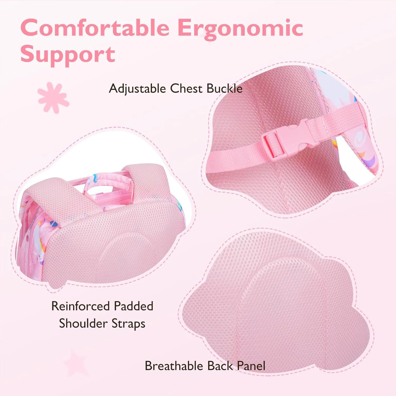 mommore Clear Backpack for School Kids Clear Bookbag Heavy Duty 15 Inch See Through Backpack Unicorn Transparent Bag for Girls