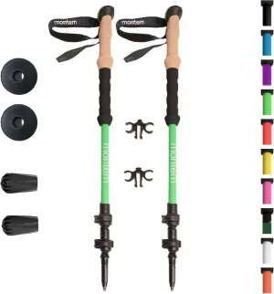 Montem Ultra Strong Trekking, Walking, and Hiking Poles - One Pair (2 Poles) - Collapsible, Lightweight, Quick Locking, Weather-Resistant and Ultra Durable