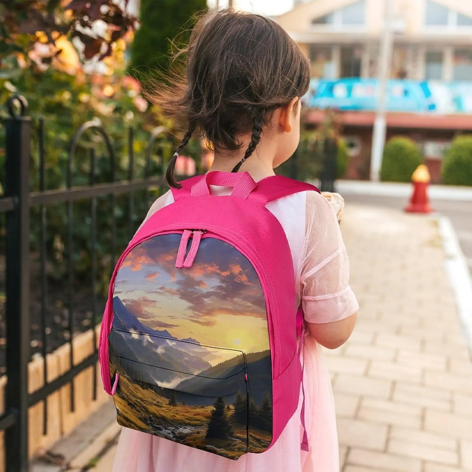 Mountain Sunset Landscape Travel Backpack Casual Bag Lightweight Hiking Backpacks for Business, Travelling, Hiking