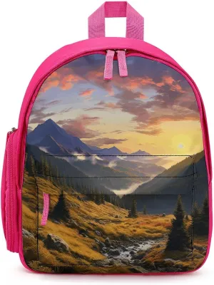 Mountain Sunset Landscape Travel Backpack Casual Bag Lightweight Hiking Backpacks for Business, Travelling, Hiking
