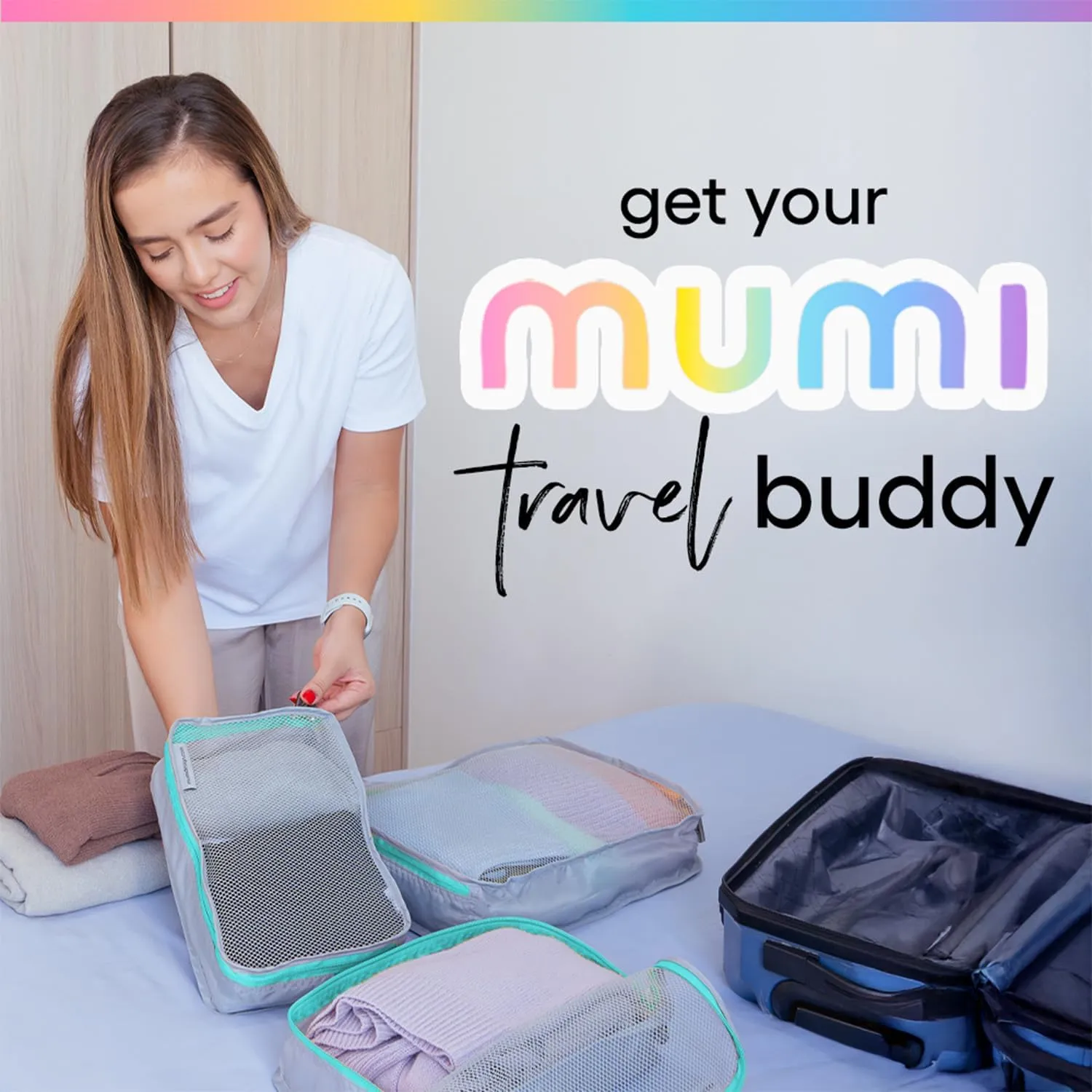 MUMI Packing Cubes – 5-Piece Compression Packing Cubes for Travel, Luggage Organizers for Suitcases, Carry-On Bags, Backpacks, and Duffel Bags – Space-Saving Travel Essentials - Purple