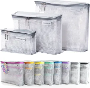 MUMI Travel Toiletry Bag Set of 3 – Water-Resistant Toiletry Bags for Women & Men – Clear Bags for Toiletries, Skincare, Makeup & Travel Essentials – Lightweight, Durable & Portable Organizer