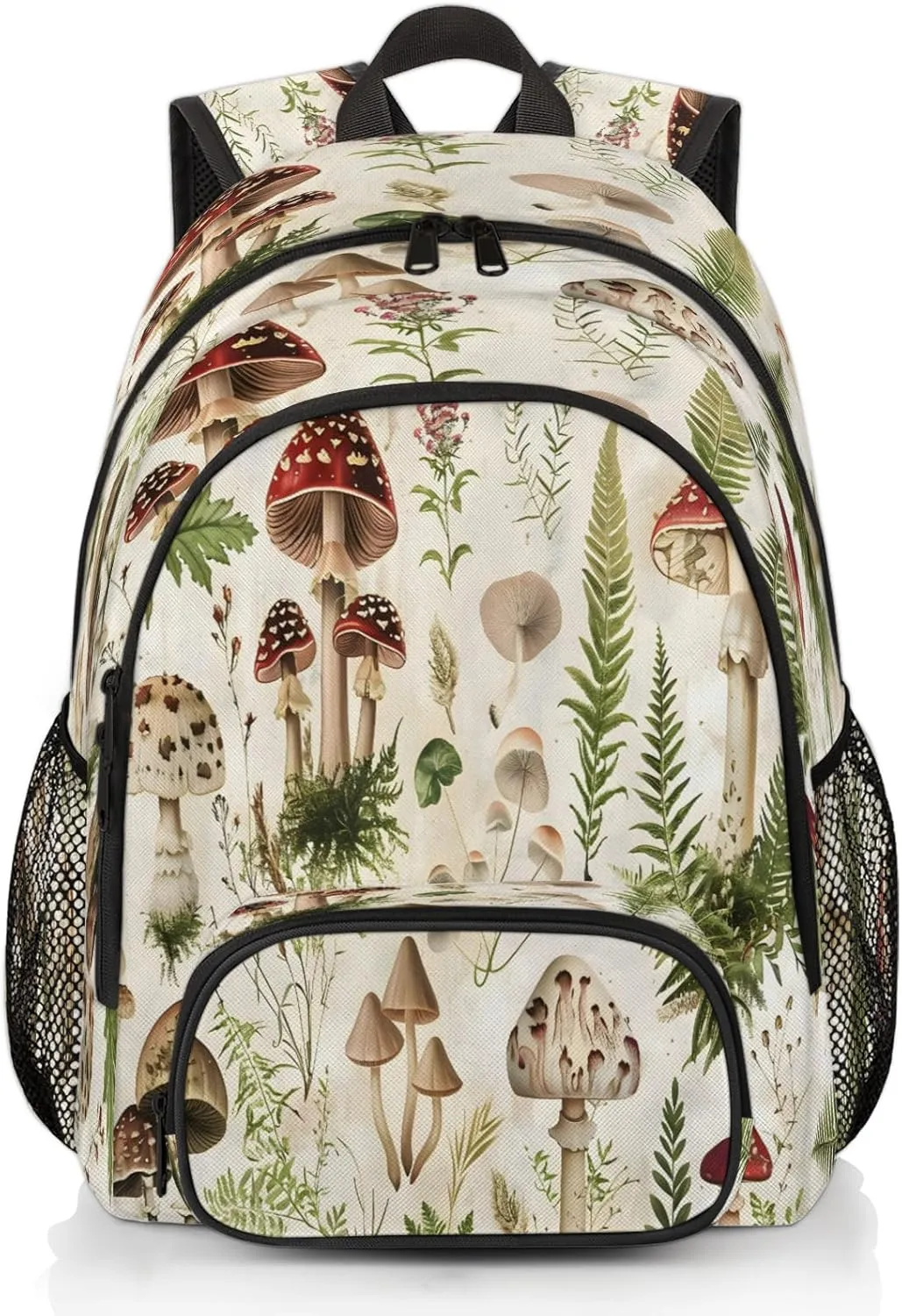 Mushroom Plants Ferns Laptop Backpack for Women Men, 18.3 Inch Large Computer Backpacks Fashion Teacher Nurse Bag Casual Daypack for Work Travel