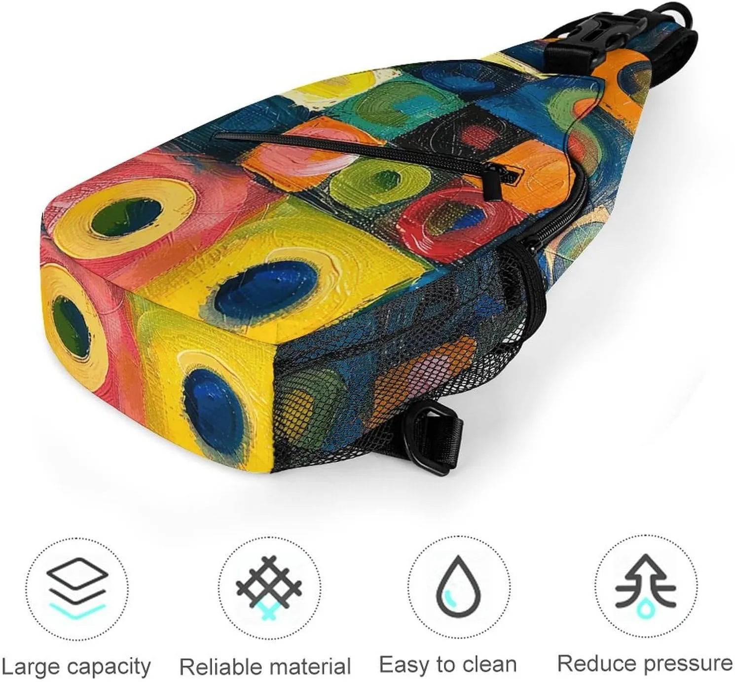 Music Symbols Love Sling Bag Lightweight Crossbody Chest Pack Travel Shoulder Bag with Adjustable Strap