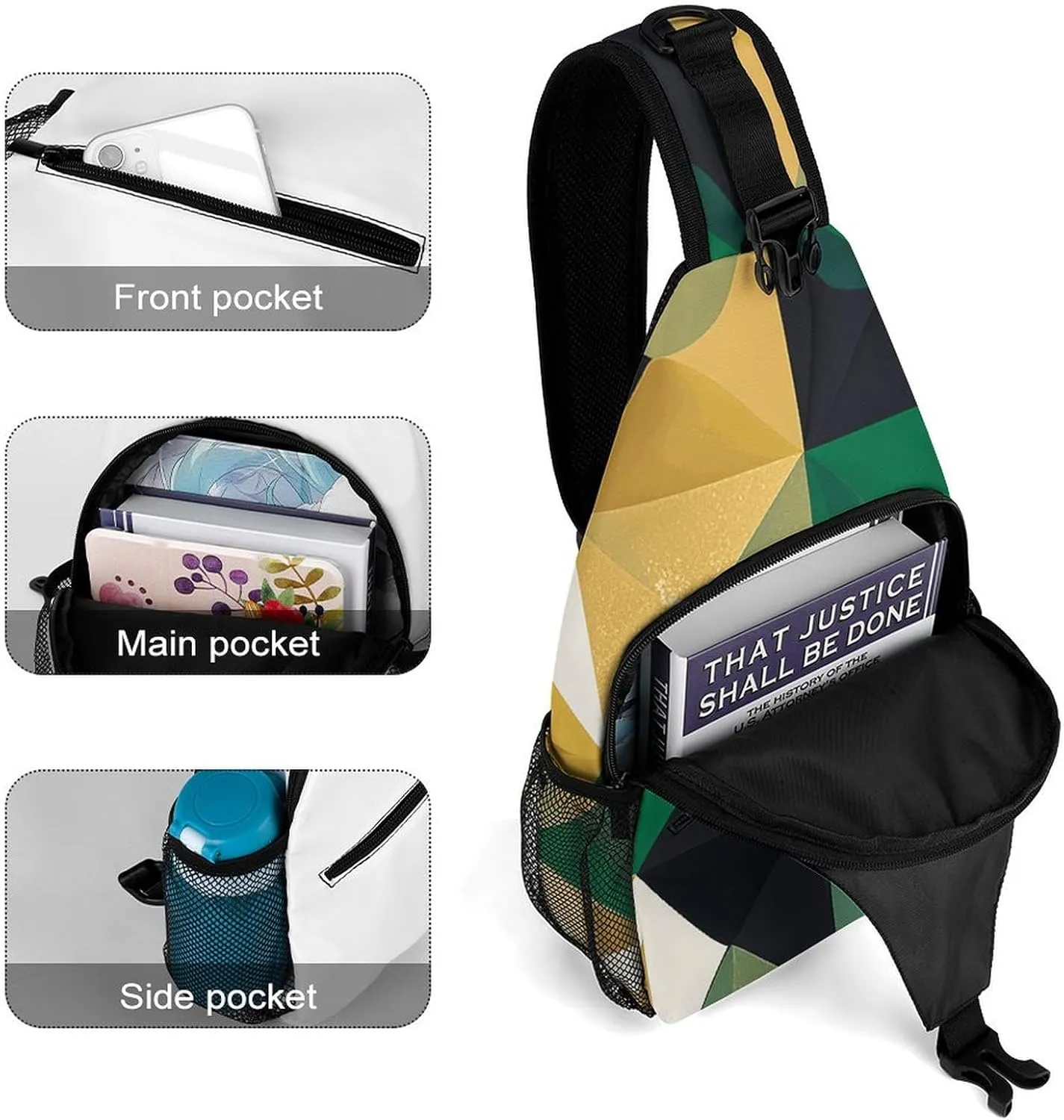Music Symbols Love Sling Bag Lightweight Crossbody Chest Pack Travel Shoulder Bag with Adjustable Strap