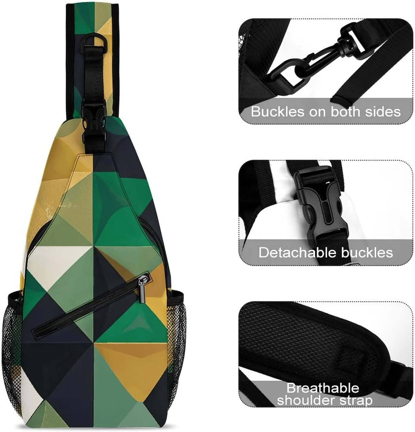 Music Symbols Love Sling Bag Lightweight Crossbody Chest Pack Travel Shoulder Bag with Adjustable Strap