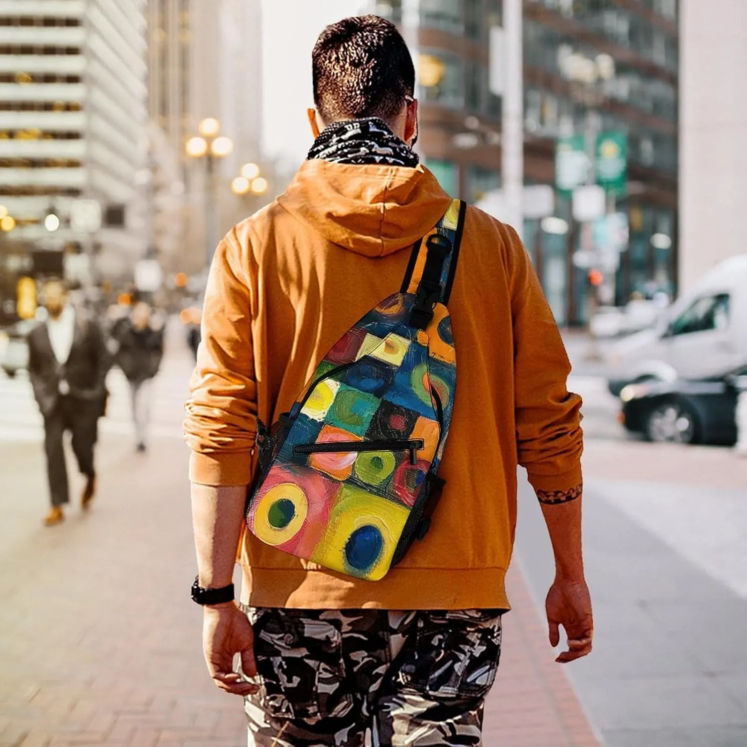 Music Symbols Love Sling Bag Lightweight Crossbody Chest Pack Travel Shoulder Bag with Adjustable Strap