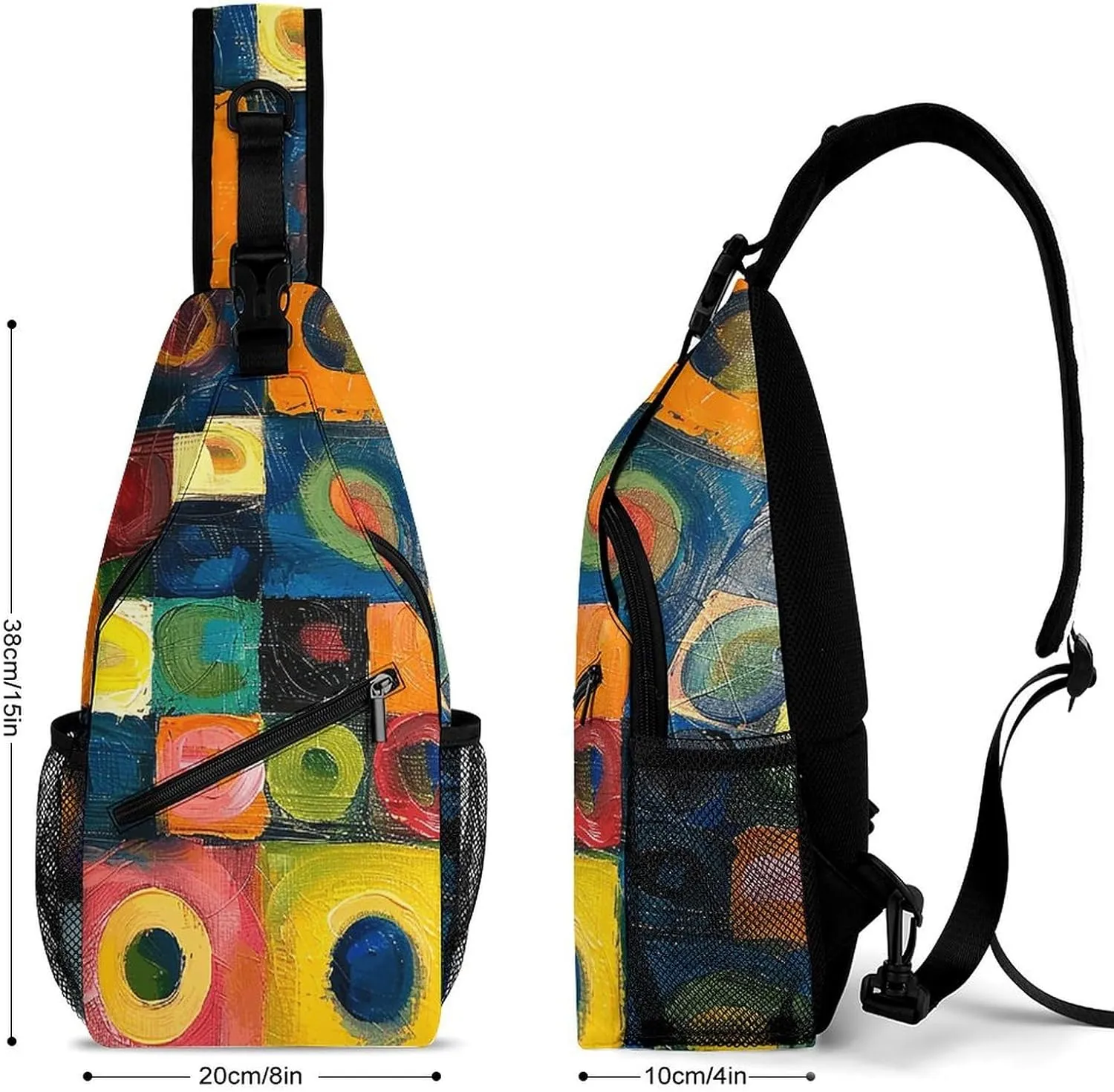 Music Symbols Love Sling Bag Lightweight Crossbody Chest Pack Travel Shoulder Bag with Adjustable Strap