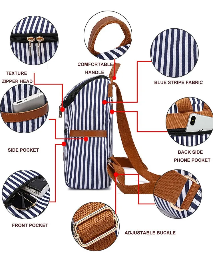 New Style Small Striped Backpack
