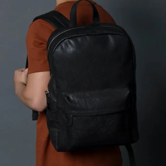 NoirTrek Leather Backpack