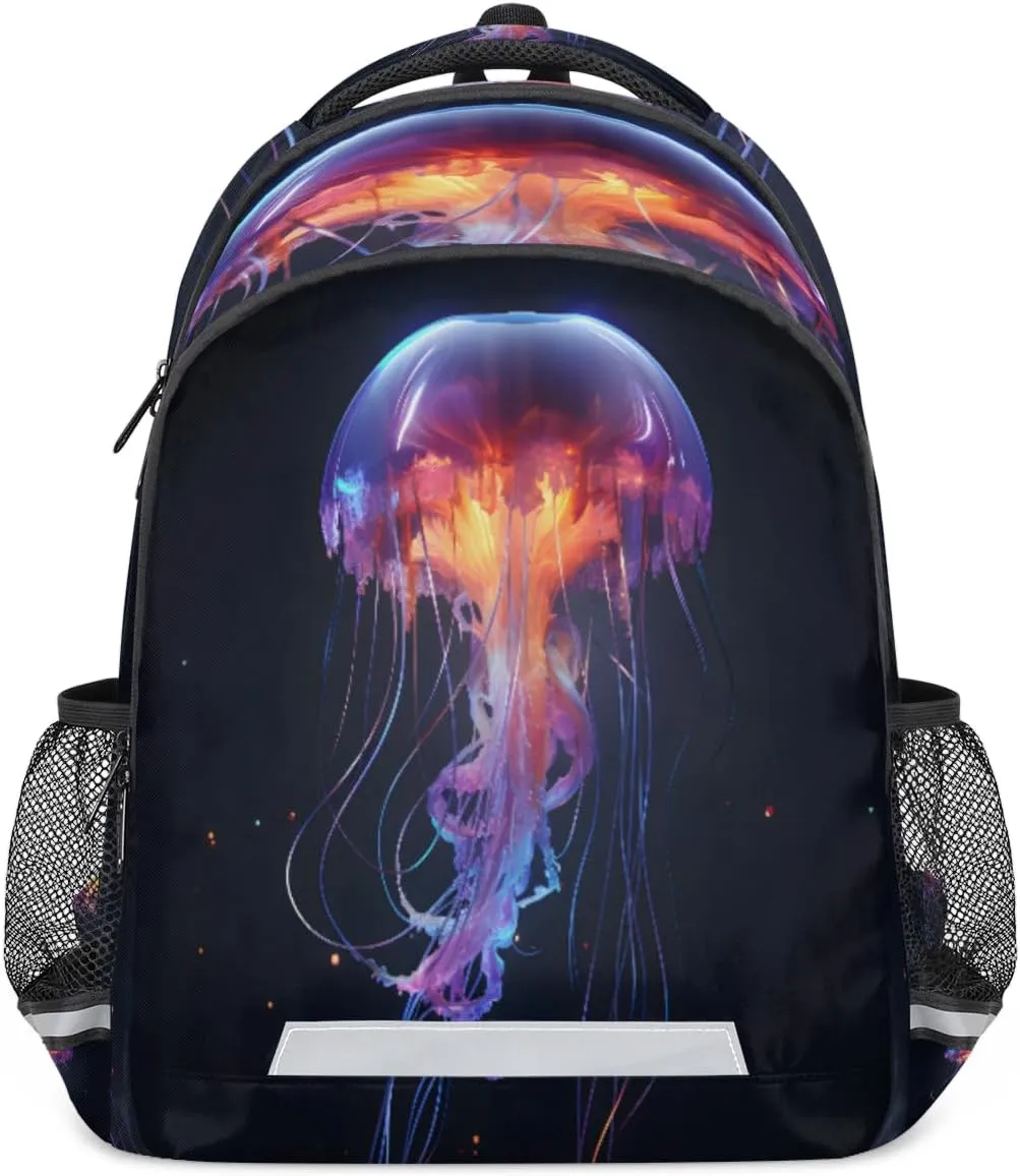 Ocean Jellyfish Backpack for Boys Girls Kids Schoolbag Children School Bookbag,Women Men Casual Daypack Students College Bookbags Jellyfish Travel Bags