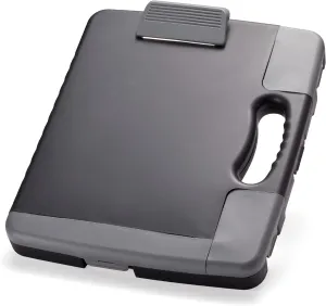 Officemate Portable Clipboard Storage plastic Case for A4 sizes, Charcoal (83301),11-3/4"w x 1-1/2"d x 14-1/2"h
