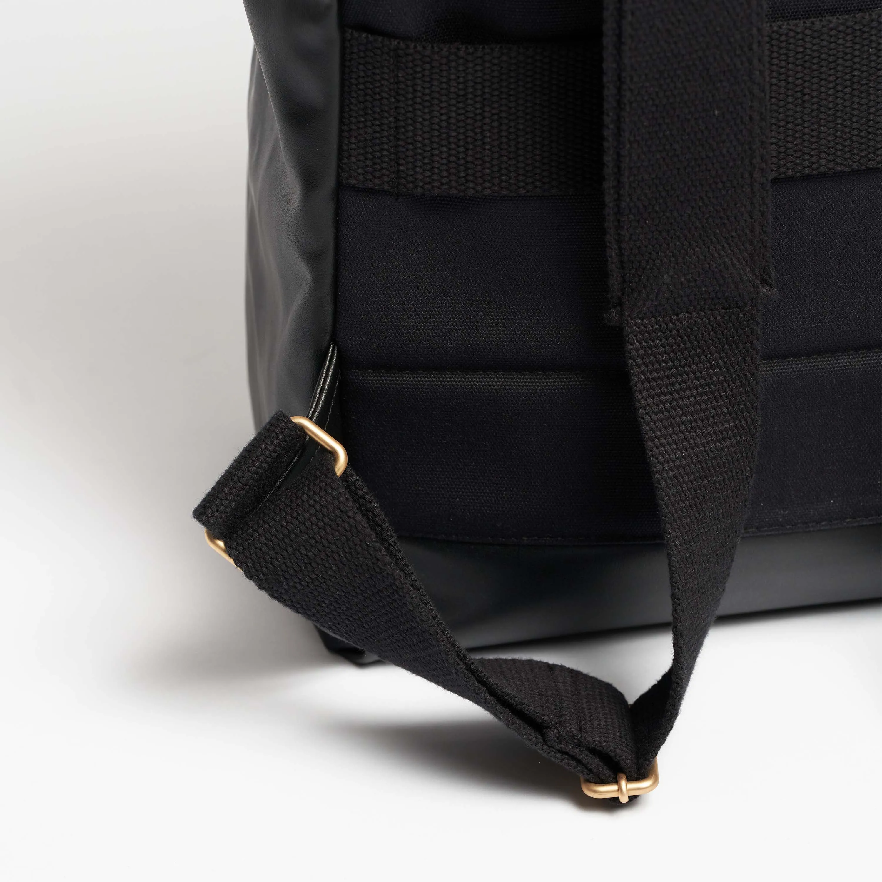 Oleatex Vegan Olive Leather Foldtop Backpack | Night Black