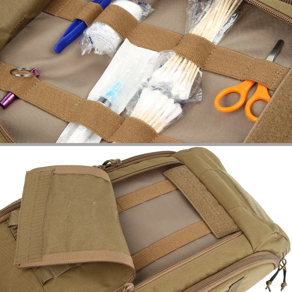Outdoor MOLLE Men's Camo Backpacks Two-Way Zipper Nylon Backpack Hunting Waterproof First aid Backpack