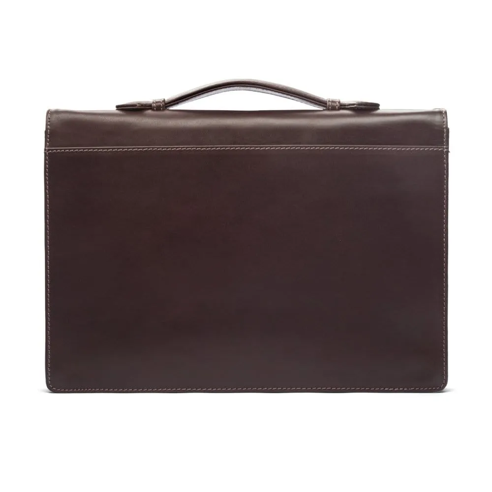Oxford Leather Briefcase - Brown