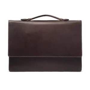 Oxford Leather Briefcase - Brown