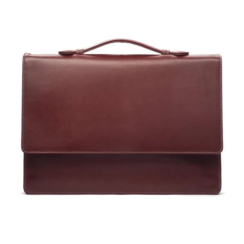 Oxford Leather Briefcase - Dark Tan