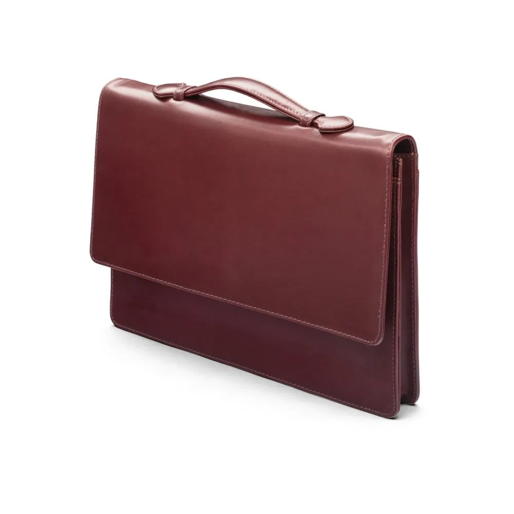 Oxford Leather Briefcase - Dark Tan