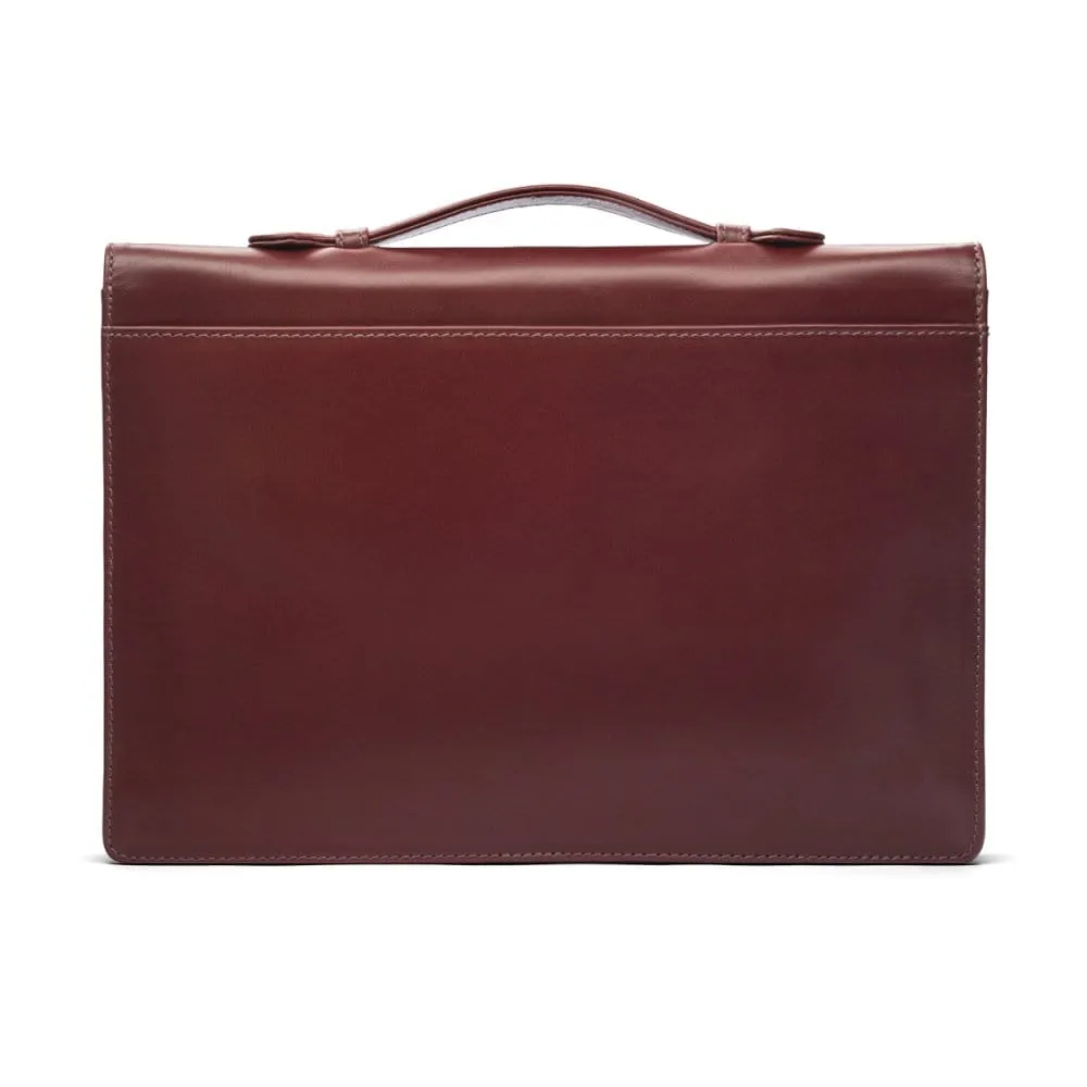 Oxford Leather Briefcase - Dark Tan