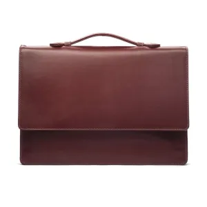 Oxford Leather Briefcase - Dark Tan