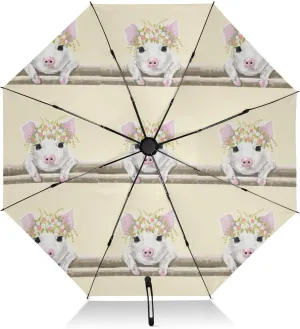 Oyihfvs Automatic Umbrella, Folding Umbrella Reinforced Anti-UV Sun rain Auto Open/Close
