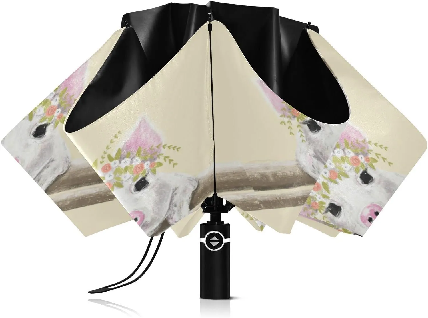 Oyihfvs Automatic Umbrella, Folding Umbrella Reinforced Anti-UV Sun rain Auto Open/Close