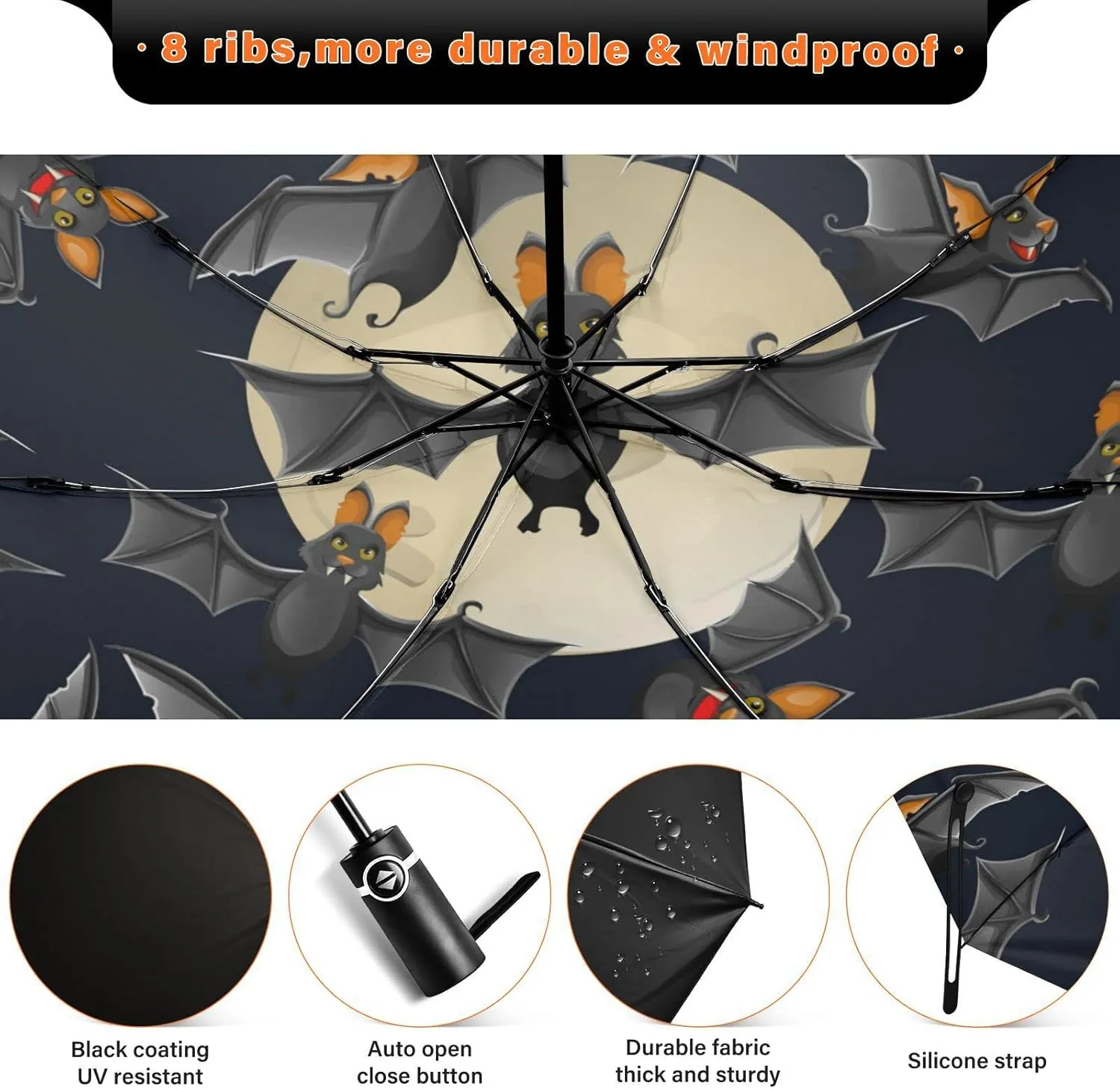 Oyihfvs Automatic Umbrella, Folding Umbrella Reinforced Anti-UV Sun rain Auto Open/Close