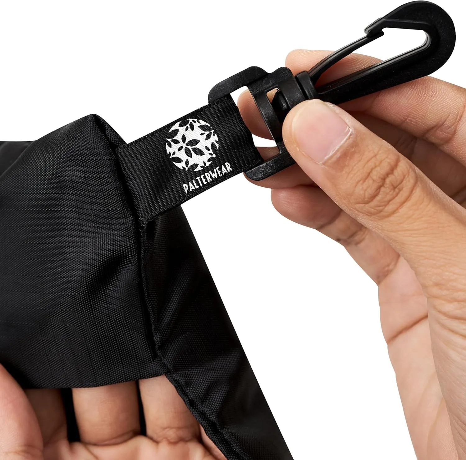 PALTERWEAR Utility Bags with Hook & Loop Closure, Tear-Resistant Nylon and Fastening Clip, Set of 4 (Black, 12 x 16 Inch)