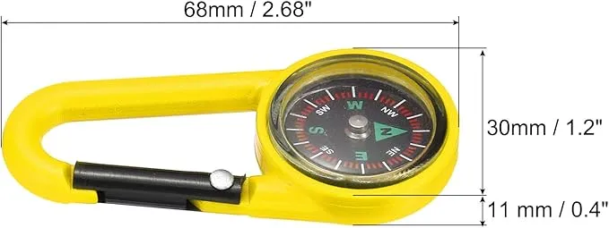 PATIKIL Keychain Compass, Camping Compass with Buckle for Hiking Hunting Travelling Party Favors