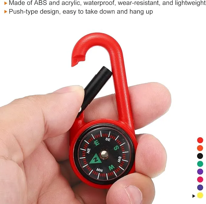 PATIKIL Keychain Compass, Camping Compass with Buckle for Hiking Hunting Travelling Party Favors