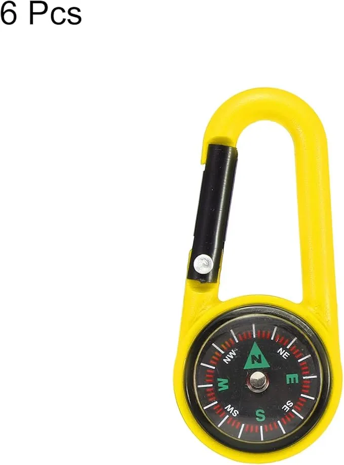 PATIKIL Keychain Compass, Camping Compass with Buckle for Hiking Hunting Travelling Party Favors