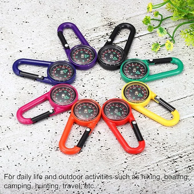 PATIKIL Keychain Compass, Pocket Camping Compass with Buckle for Outdoor Hiking Hunting Travelling