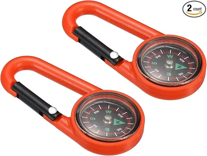 PATIKIL Keychain Compass, Pocket Camping Compass with Buckle for Outdoor Hiking Hunting Travelling