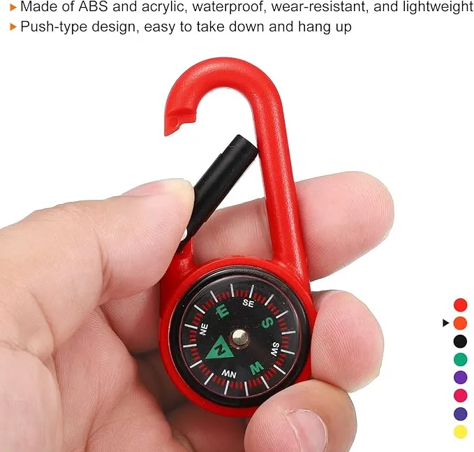 PATIKIL Keychain Compass, Pocket Camping Compass with Buckle for Outdoor Hiking Hunting Travelling