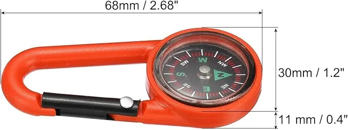 PATIKIL Keychain Compass, Pocket Camping Compass with Buckle for Outdoor Hiking Hunting Travelling