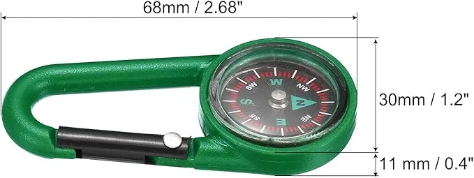 PATIKIL Keychain Compass, Pocket Camping Compass with Buckle for Outdoor Hiking Hunting Travelling