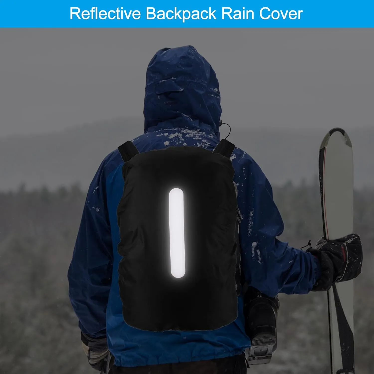 PATIKIL Waterproof Backpack Rain Cover, Non-Slip Backpack Cover with Vertical Reflective Strap Stay Dry