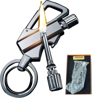 Permanent Match, Metal Forever Match Keychain Lighter, Flint Matchstick Fire Starter for Outdoor Camping Emergency Survival(Silver)