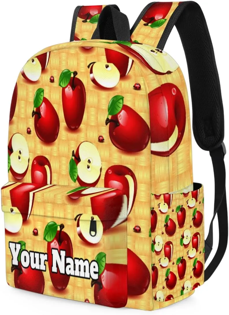 Personalized Apples Fruit Preschool Toddler Backpack for Boys Girls Custom Kids Name Small Bookbags Kindergarten Elementary Backpack, Farmhouse