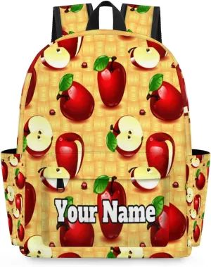 Personalized Apples Fruit Preschool Toddler Backpack for Boys Girls Custom Kids Name Small Bookbags Kindergarten Elementary Backpack, Farmhouse