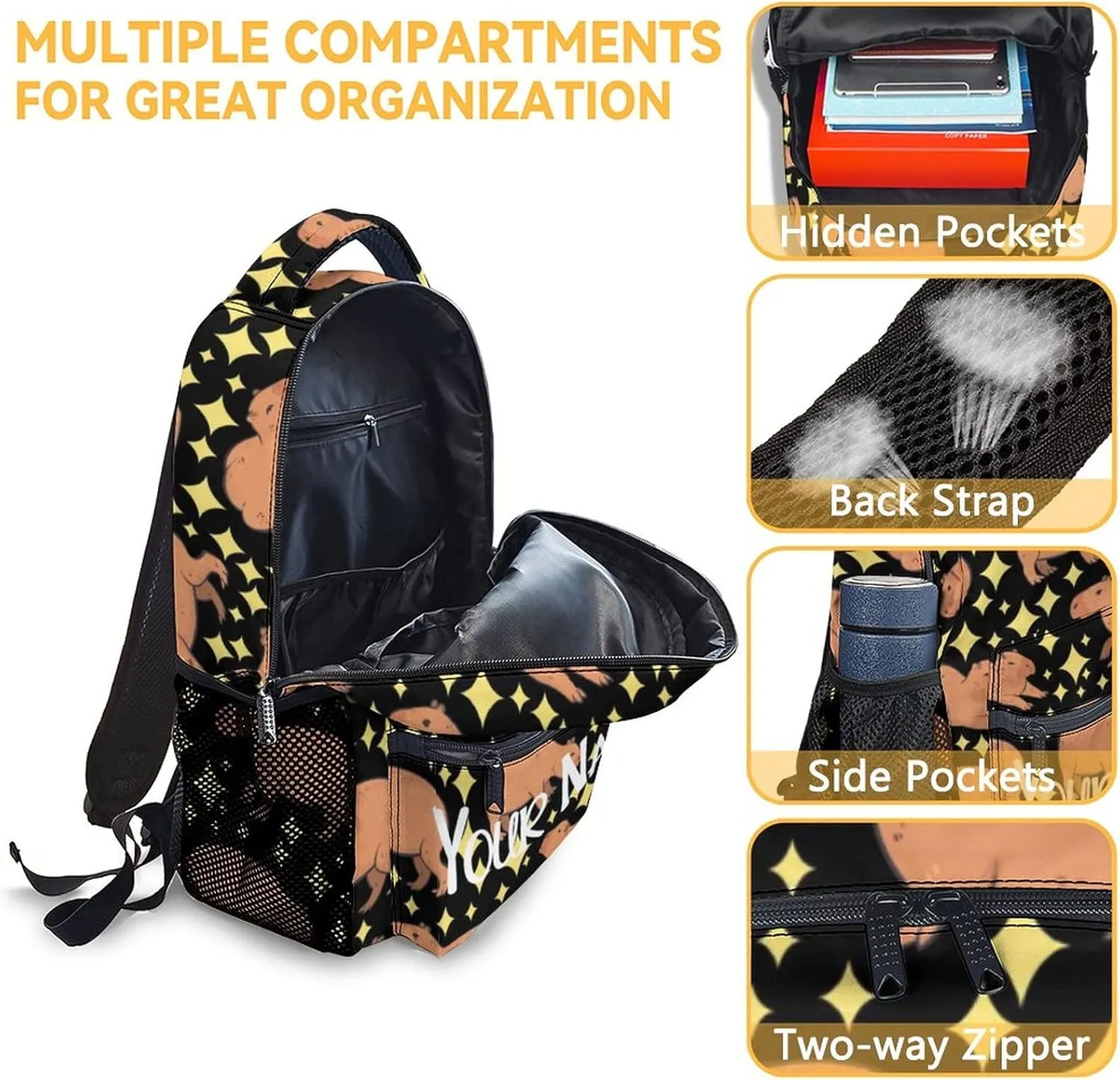 Personalized Backpack for Girls, School Backpacks for Kids Boys, 17 Inch Cute Customized Kids Bookbag, Custom Name Bookbags for Elementary Middle School